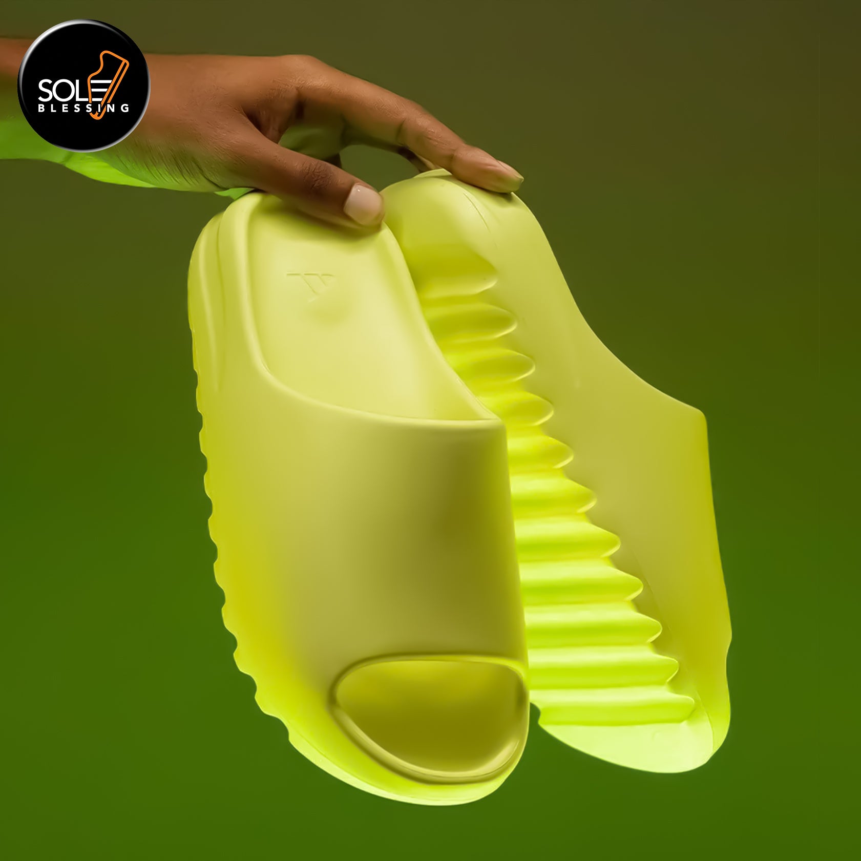 Yeezy Slide Glow Green – SOLEBLESSING