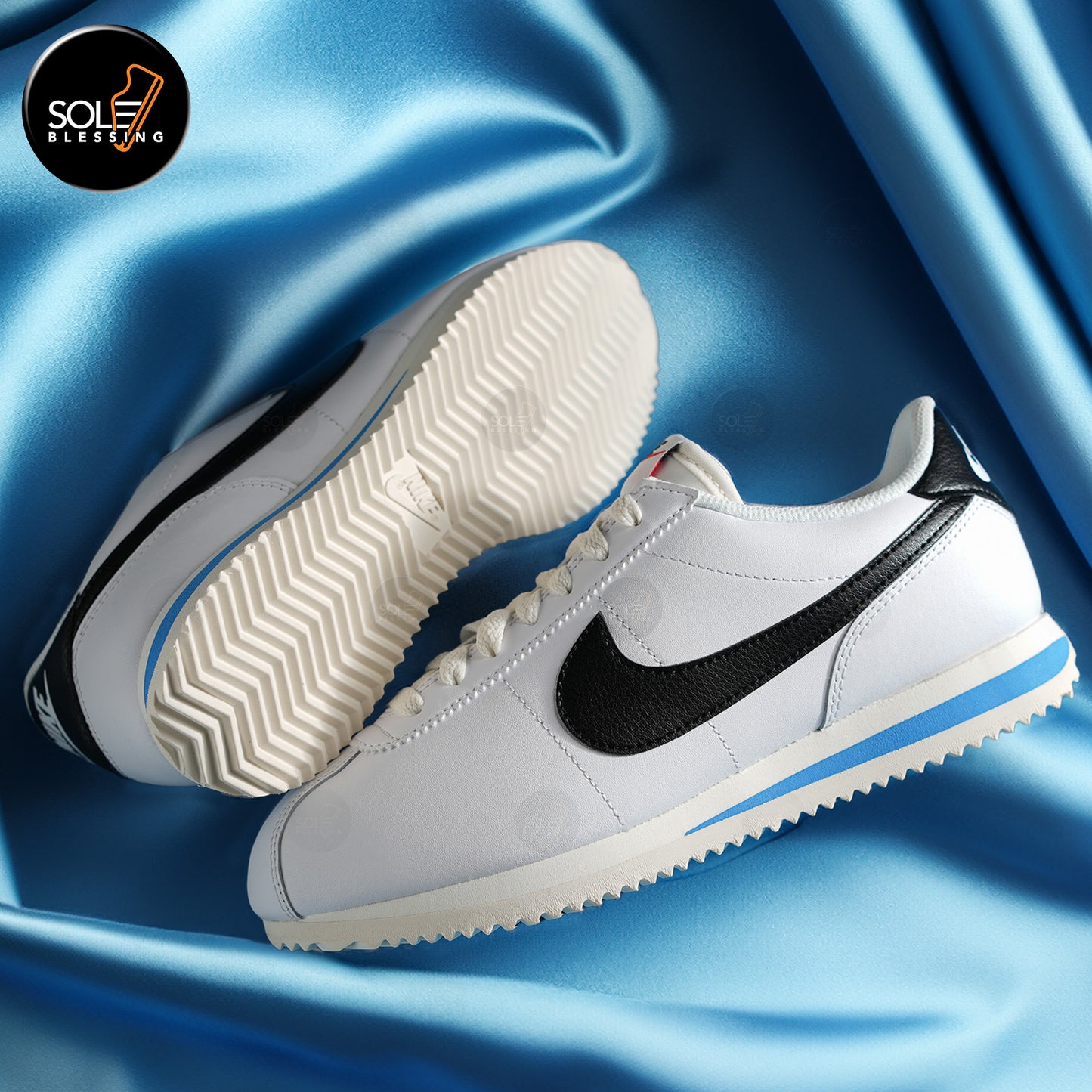 Nike Cortez White Black Light Photo Blue