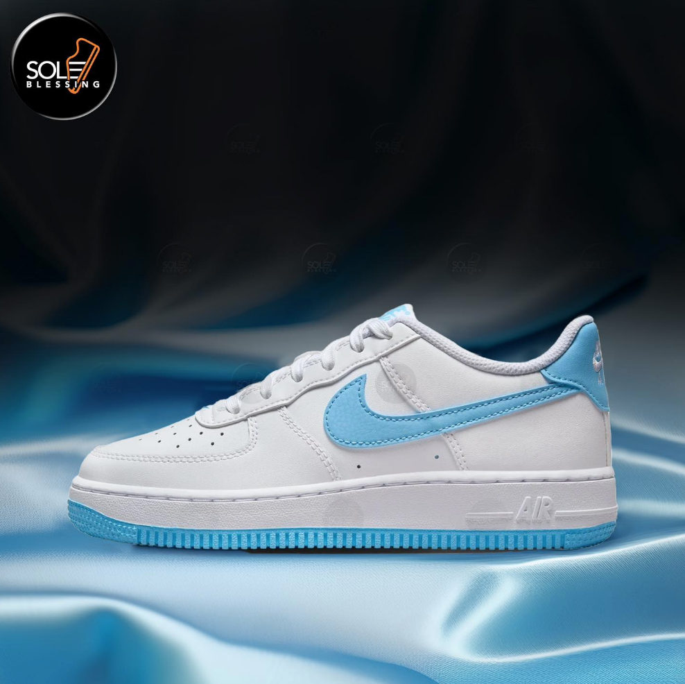 Nike Air Force 1 GS White & Aquarius Blue