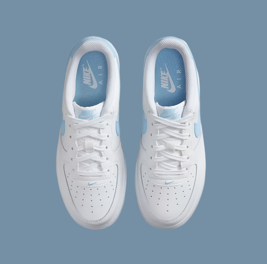 Nike Air Force 1 GS White & Aquarius Blue