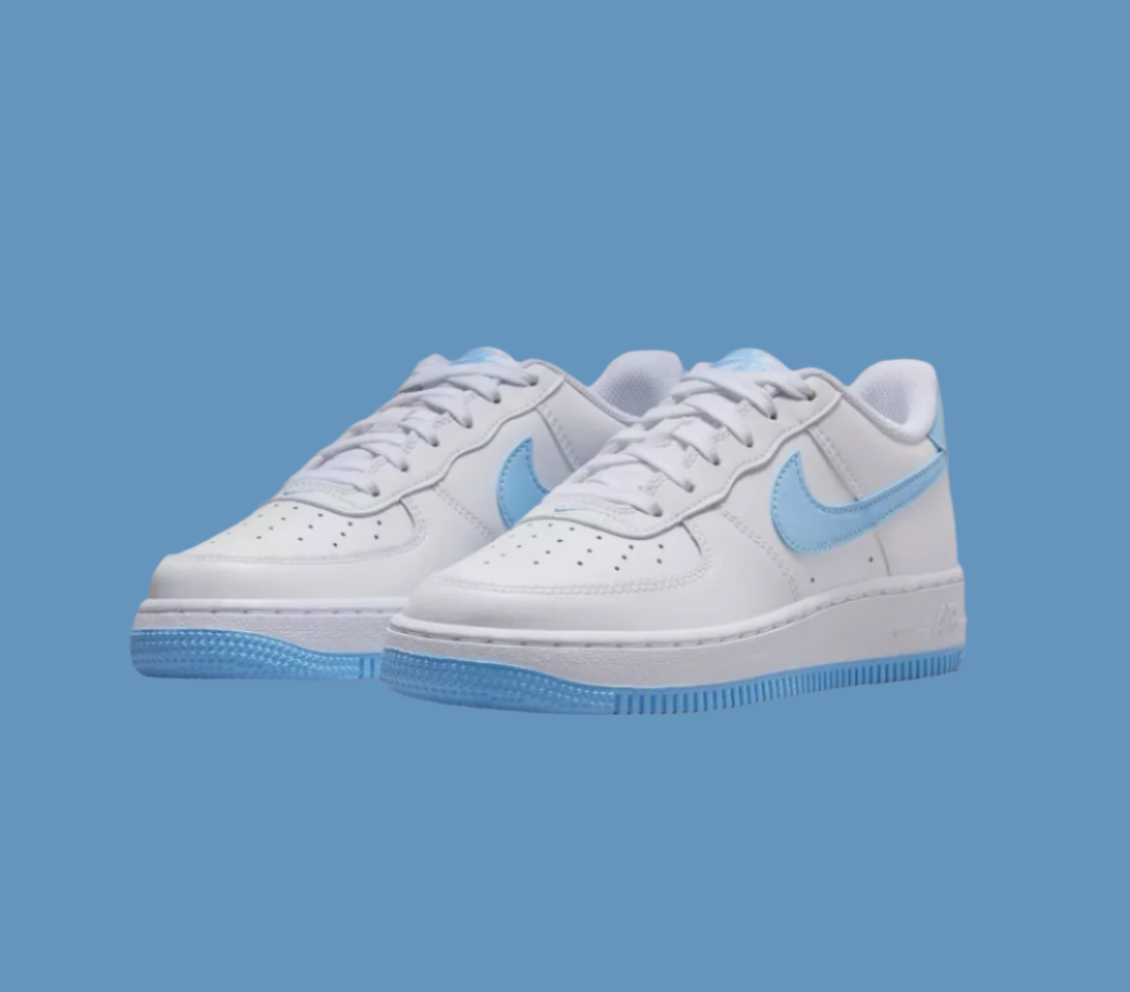 Nike Air Force 1 GS White & Aquarius Blue